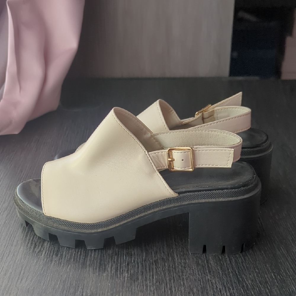 Elegant Cream Platform Sandals